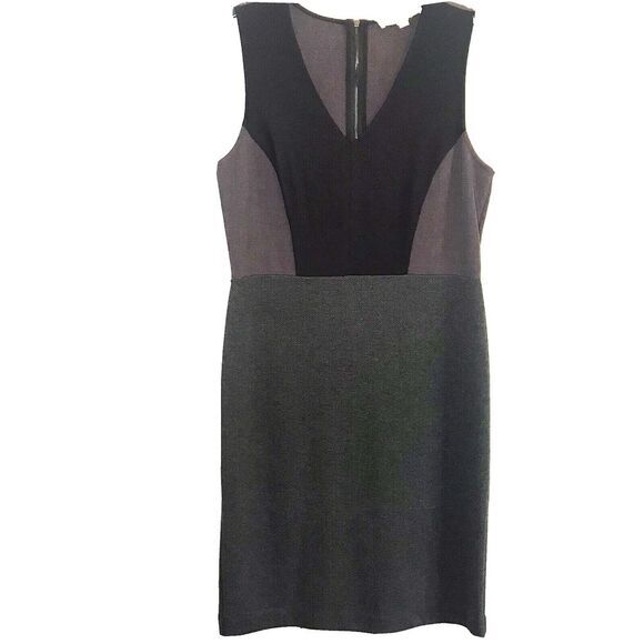 Ann Taylor Loft Woman's Black Purple and Gray Color Block Dress Size 10 - Picture 1 of 7
